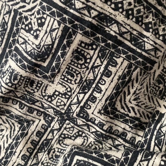 Tribal Print Black & Off White Strapless Mini Dress - Picture 8 of 9